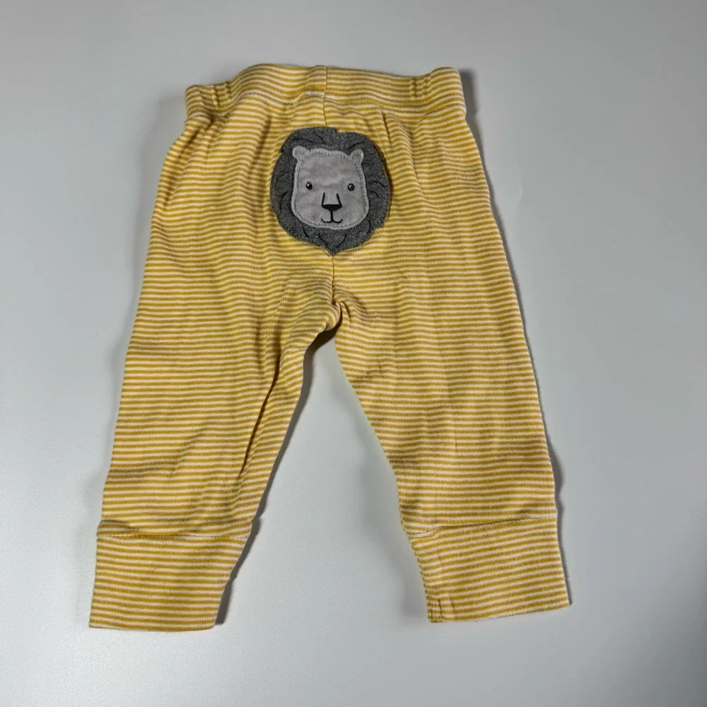 Baby Boy Pants Size 6-9 Months Yellow Gray Lion Elephants Alien Carter’s Fall - Picture 7 of 13